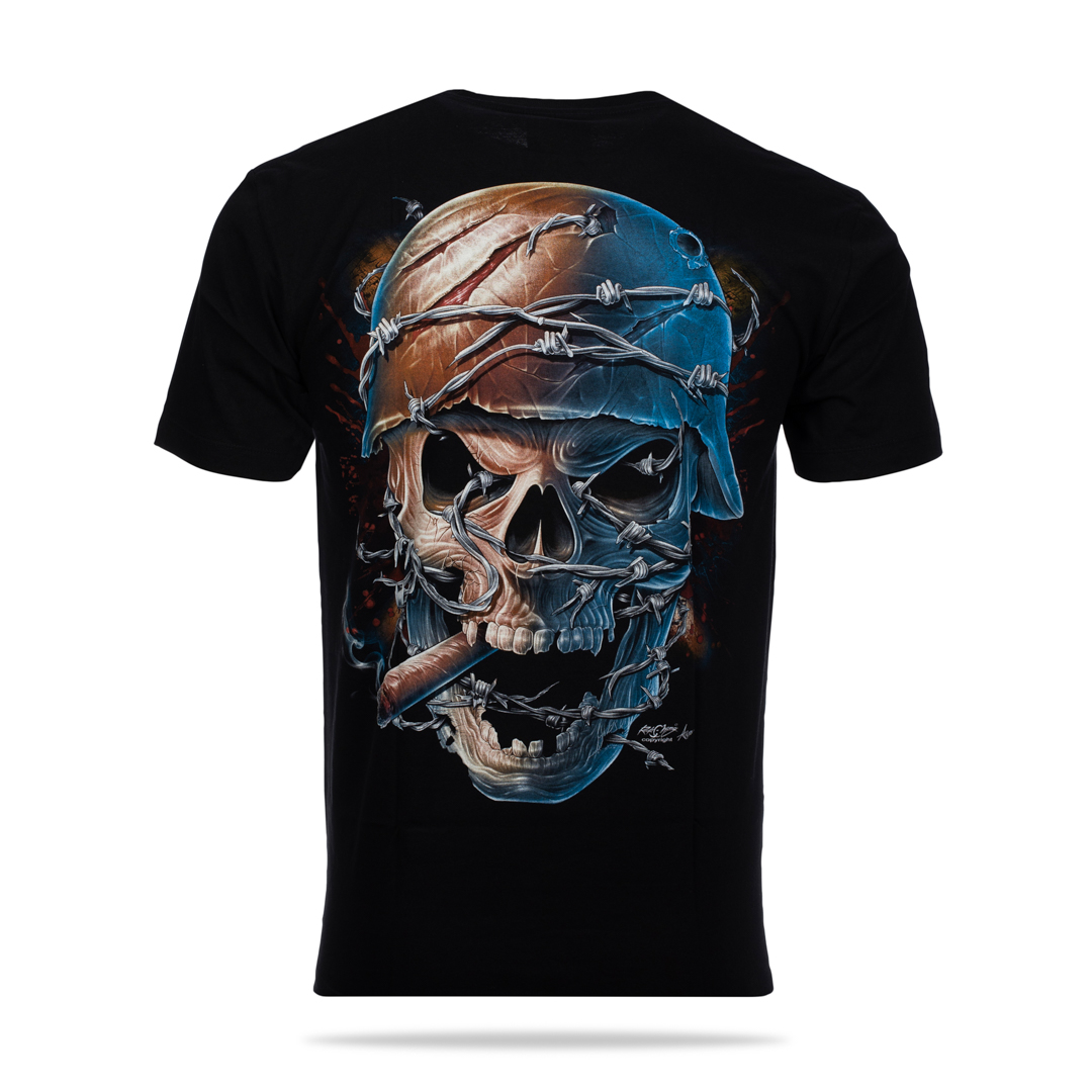 T-Shirt - Totenkopf mit Stahlhelm
