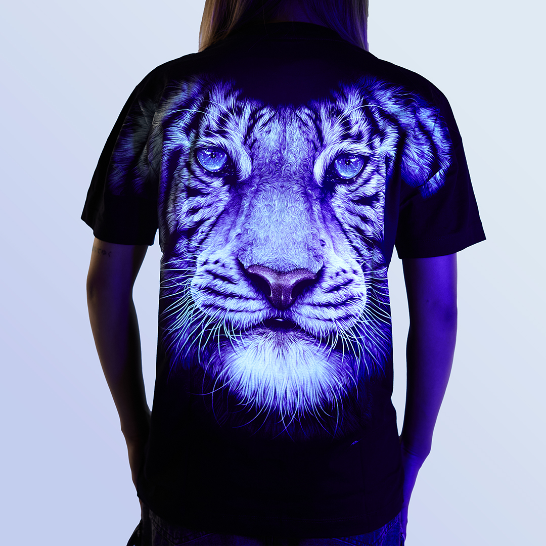 T-Shirt - weisser Tiger Gesicht