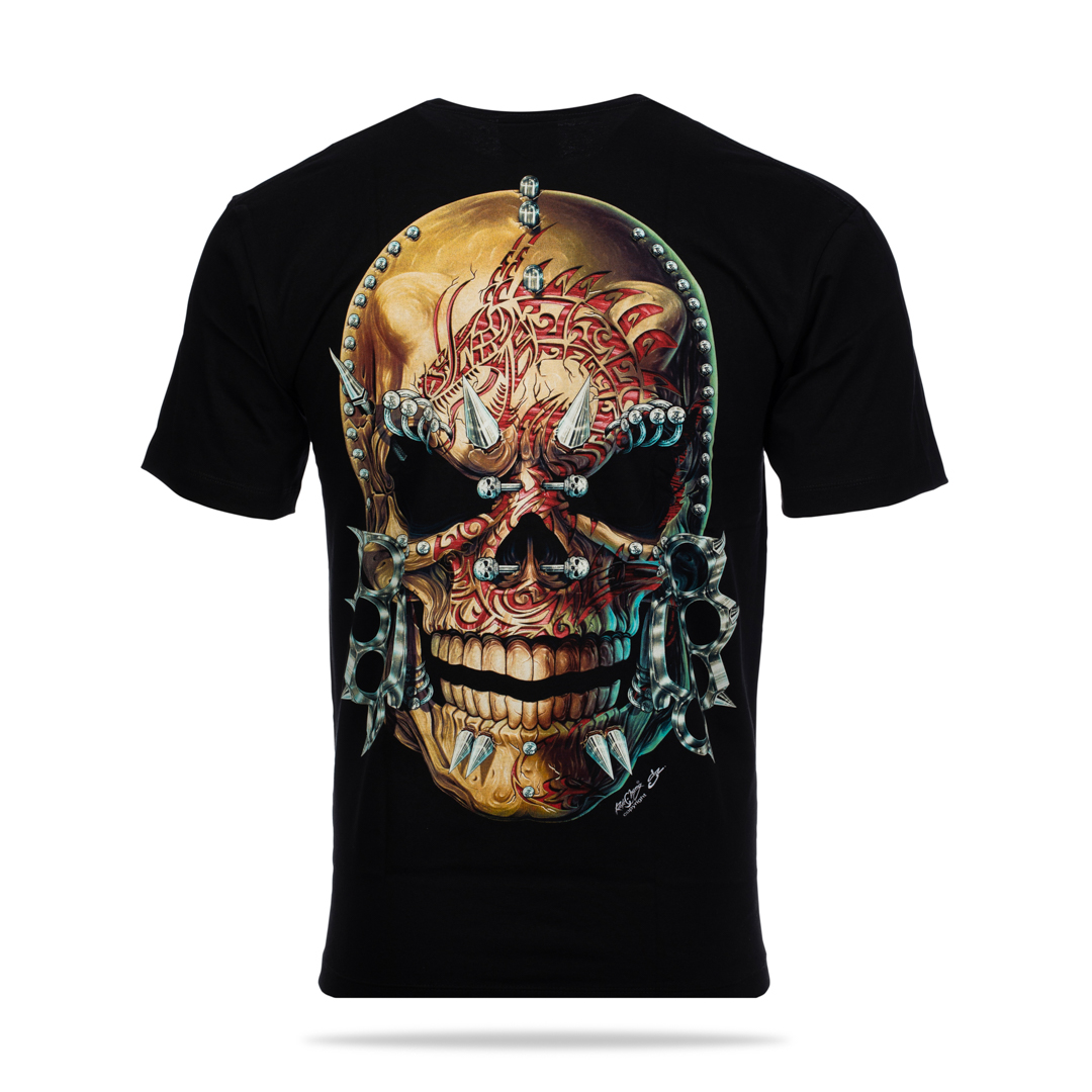 T-Shirt - Totenkopf mit Schlagringen
