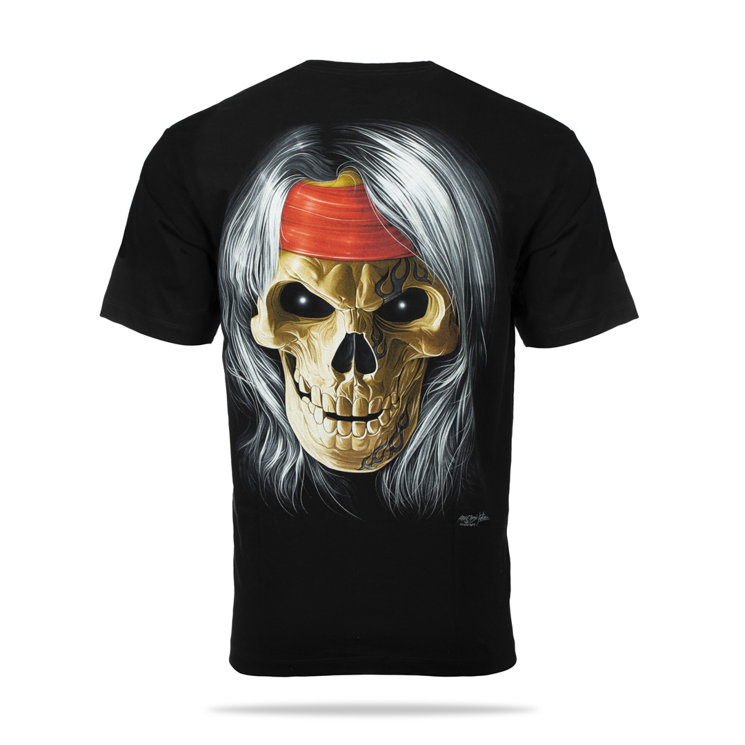 T-Shirt - Totenkopf mit Stirnband
