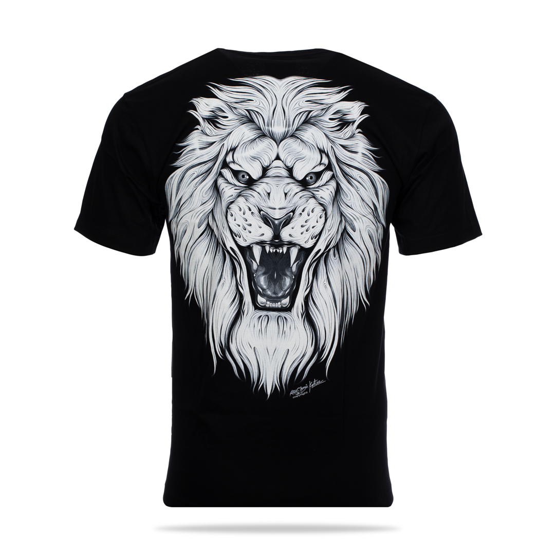 T-Shirt - weisser Löwe mit Piercing