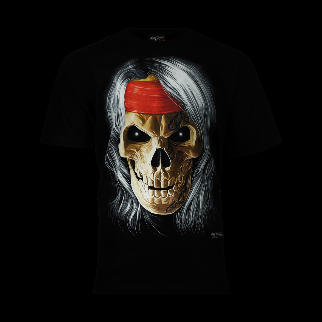 T-Shirt - Totenkopf mit Stirnband